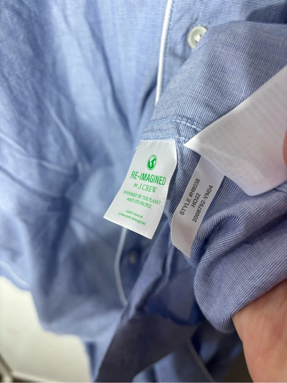 J crew men’s xxl 100%‎ cotton poplin pajama set long sleeve